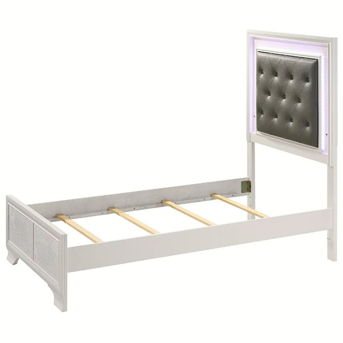 Crown Mark Furniture Lyssa Twin Upholstered Bed in White B4310-T - Golden Home Furniture (Columbus, OH) - Multi Location