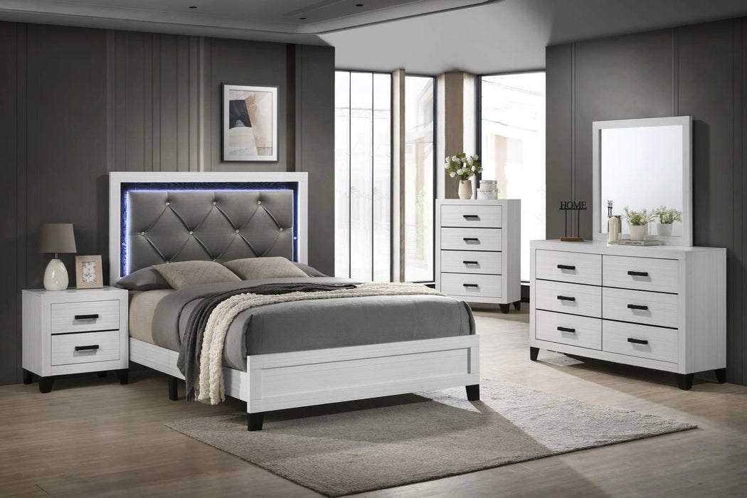 White Led Full Bed