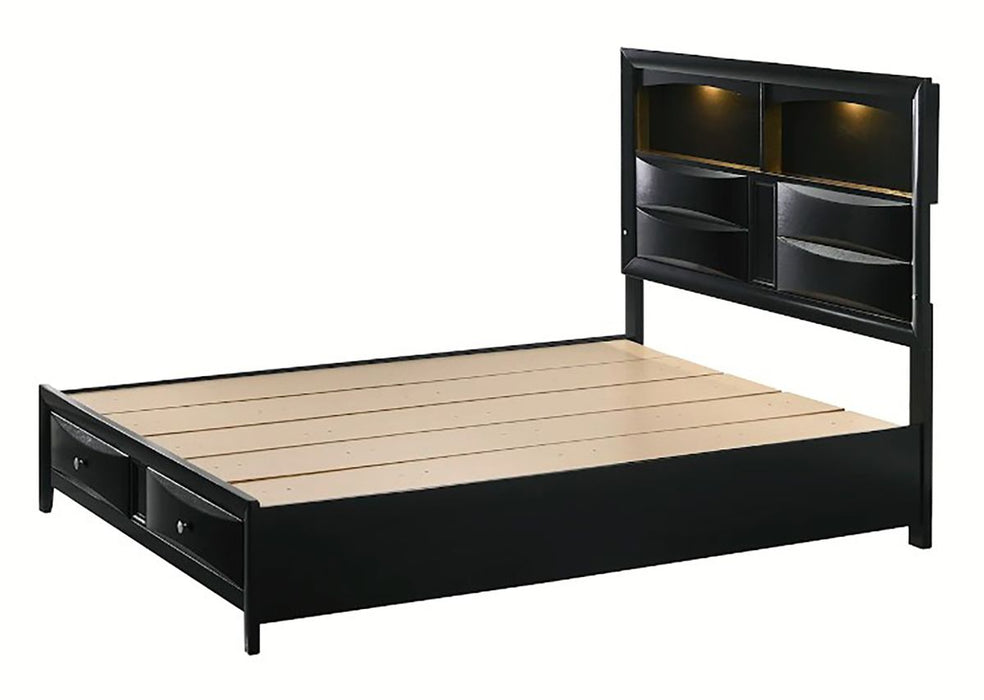 Crown Mark Furniture Fallon King Platform Bed with Storage in Black B4288-K - Golden Home Furniture (Columbus, OH) - Multi Location