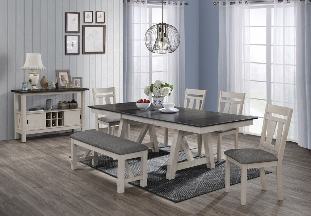 Crown Mark Maribelle Bench in Chalk/Grey - Golden Home Furniture (Columbus, OH) - Multi Location