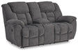 Foreside Reclining Loveseat with Console - Golden Home Furniture 