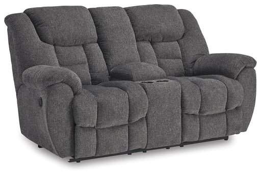 Foreside Reclining Loveseat with Console - Golden Home Furniture 