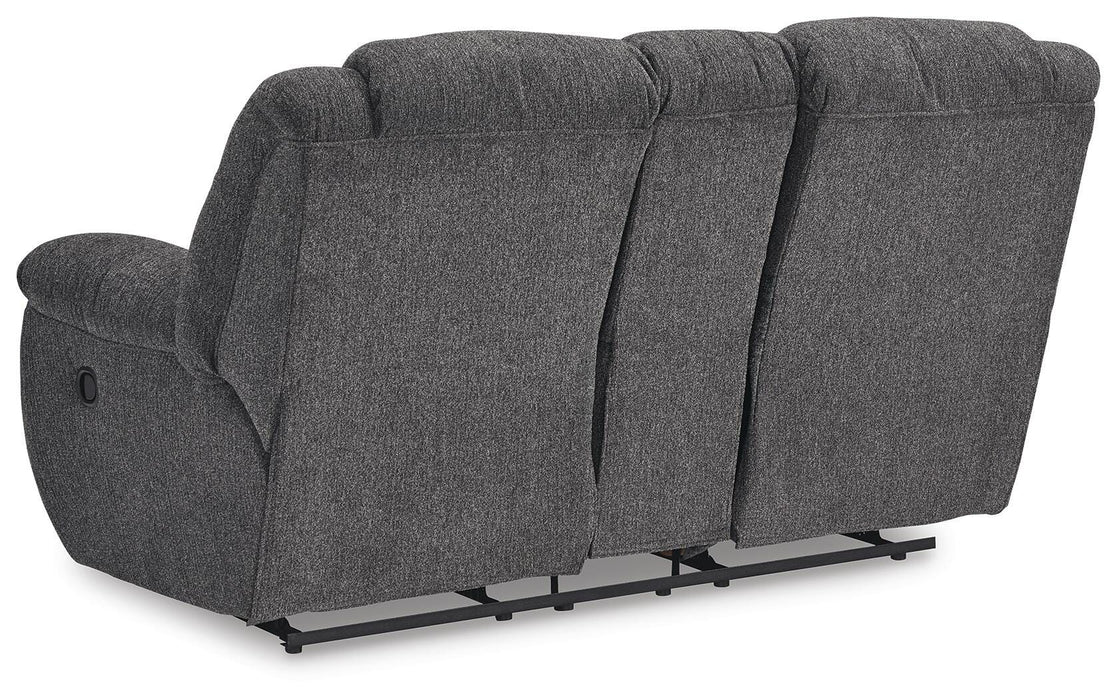 Foreside Reclining Loveseat with Console - Golden Home Furniture 