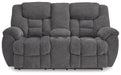 Foreside Reclining Loveseat with Console - Golden Home Furniture 