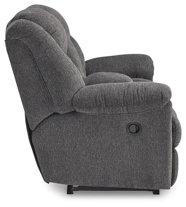 Foreside Reclining Loveseat with Console - Golden Home Furniture 