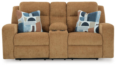 Kanlow Reclining Loveseat with Console - Golden Home Furniture 