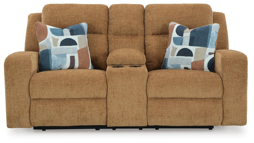 Kanlow Reclining Loveseat with Console - Golden Home Furniture 