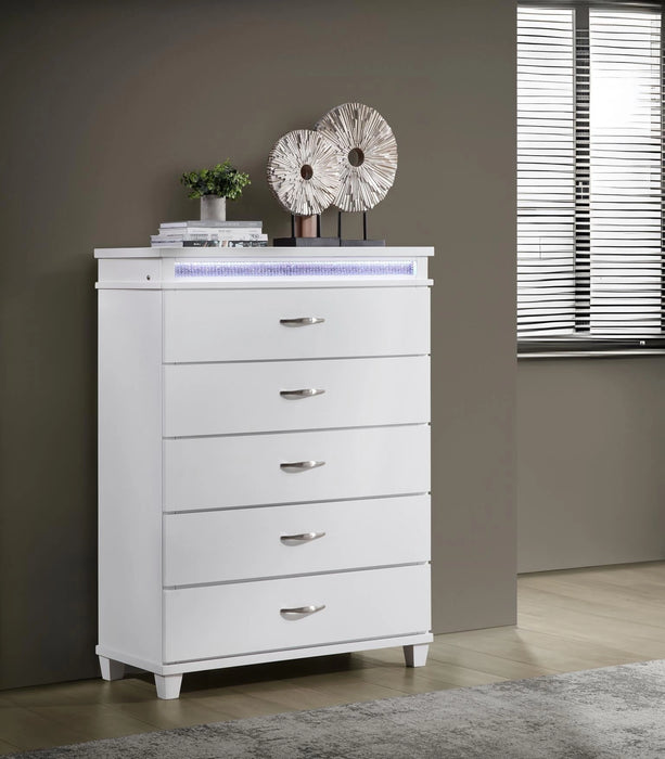 White Led King Bed