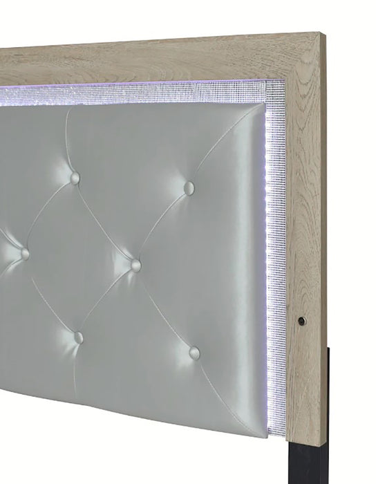 Crown Mark Furniture Jaylen Queen Upholstered Panel Bed in Gray - Golden Home Furniture (Columbus, OH) - Multi Location