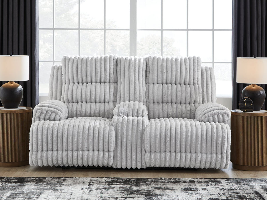 Rhines Falls Power Reclining Loveseat with Console - Golden Home Furniture (Columbus, OH) - Multi Location