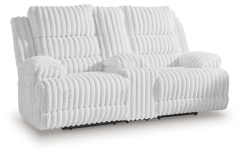 Rhines Falls Power Reclining Loveseat with Console - Golden Home Furniture (Columbus, OH) - Multi Location