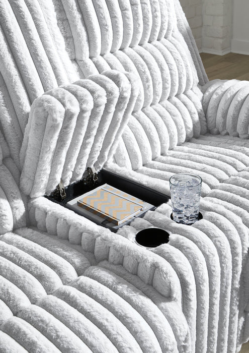 Rhines Falls Power Reclining Loveseat with Console - Golden Home Furniture (Columbus, OH) - Multi Location