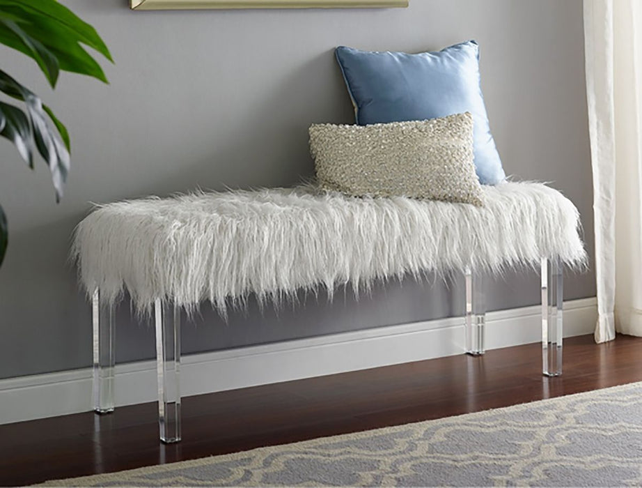 Crown Mark Furniture Fatima Bench in White - Golden Home Furniture (Columbus, OH) - Multi Location