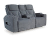 Studio Cave Power Reclining Loveseat with Console - Golden Home Furniture 