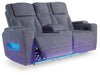Studio Cave Power Reclining Loveseat with Console - Golden Home Furniture 