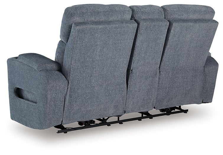 Studio Cave Power Reclining Loveseat with Console - Golden Home Furniture 