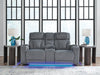 Studio Cave Power Reclining Loveseat with Console - Golden Home Furniture 