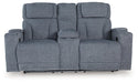 Studio Cave Power Reclining Loveseat with Console - Golden Home Furniture 