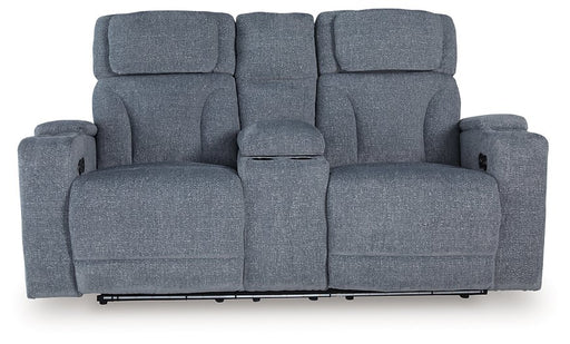 Studio Cave Power Reclining Loveseat with Console - Golden Home Furniture 
