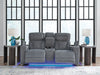 Studio Cave Power Reclining Loveseat with Console - Golden Home Furniture 