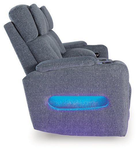 Studio Cave Power Reclining Loveseat with Console - Golden Home Furniture 