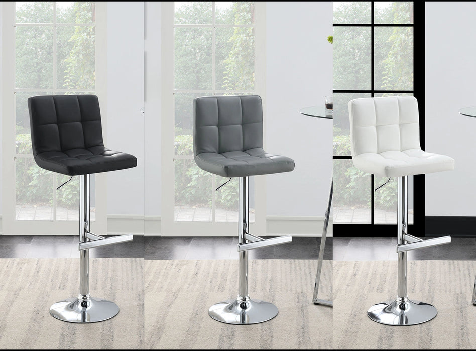 Ariel WHITE LEATHER PU BAR STOOL - ST140-WHT
