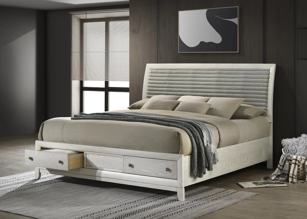 Antique White Oak Queen Bed