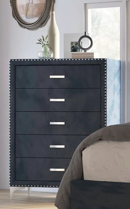 Crown Mark Furniture Lucinda 5 Drawer Chest in Gray - Golden Home Furniture (Columbus, OH) - Multi Location