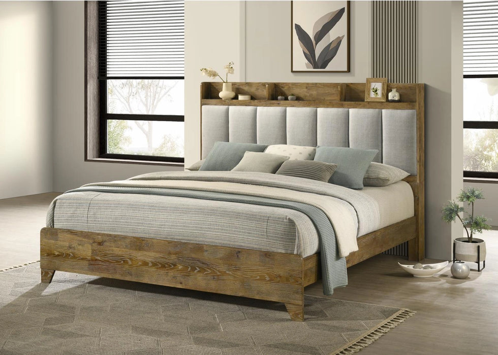 Light Aspen Oak Queen Bed