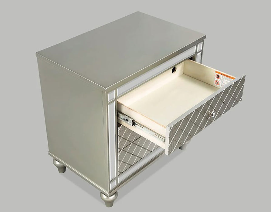 Crown Mark Furniture Cristian 2 Drawer Nightstand in Beige - Golden Home Furniture (Columbus, OH) - Multi Location