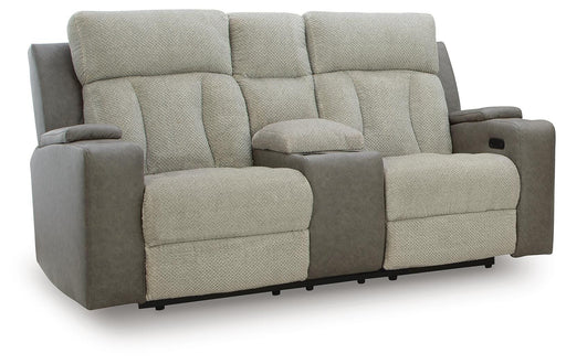 WhipLash Power Reclining Loveseat with Console - Golden Home Furniture 