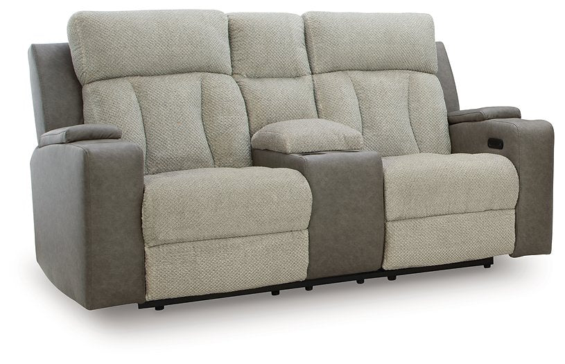 WhipLash Power Reclining Loveseat with Console - Golden Home Furniture 