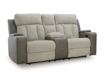 WhipLash Power Reclining Loveseat with Console - Golden Home Furniture 
