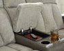 WhipLash Power Reclining Loveseat with Console - Golden Home Furniture 
