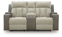 WhipLash Power Reclining Loveseat with Console - Golden Home Furniture 