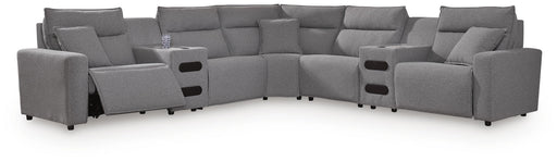Modmax II Power Reclining Sectional with Audio Consoles - Golden Home Furniture 