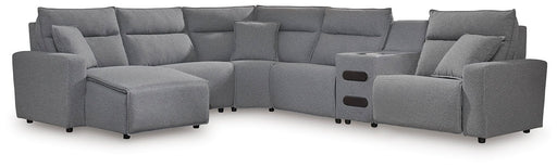 ModMax II Reclining Sectional with Chaise and Audio Console - Golden Home Furniture 