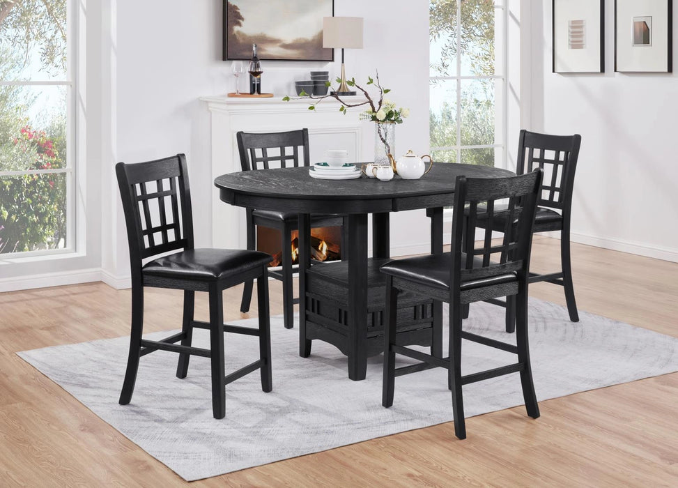 Black Counter Height Extension Table Wire Brush