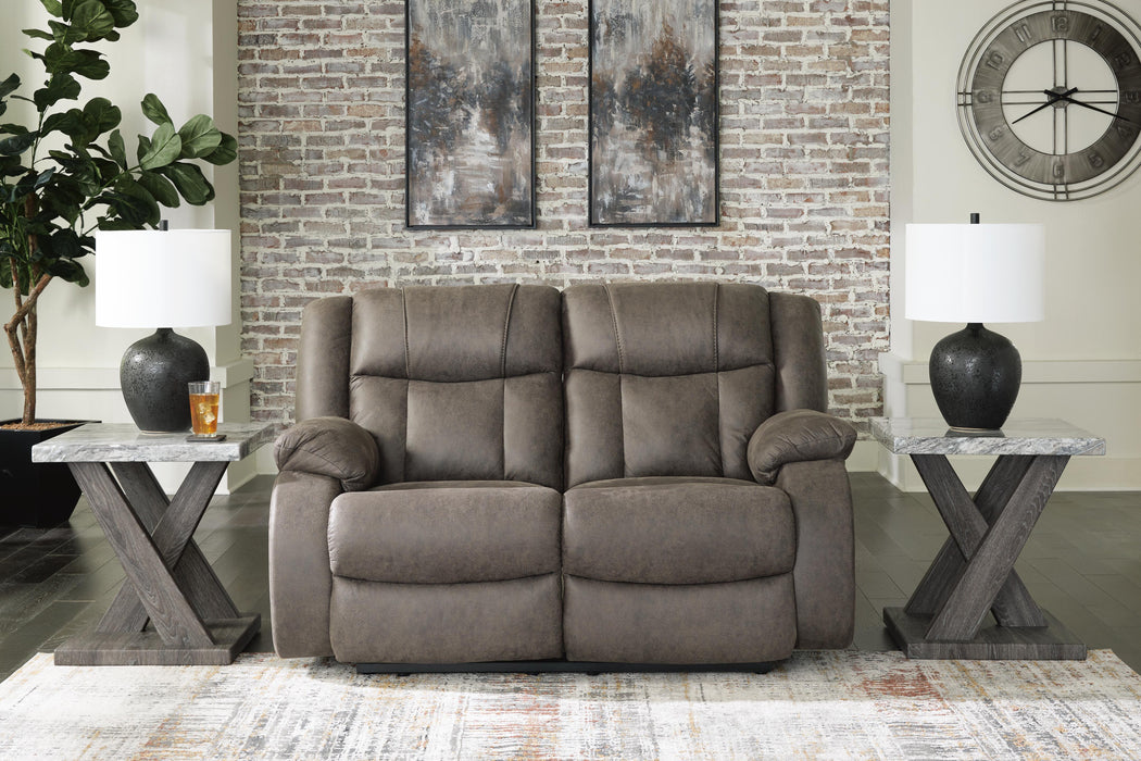 First Base Reclining Loveseat - Golden Home Furniture 