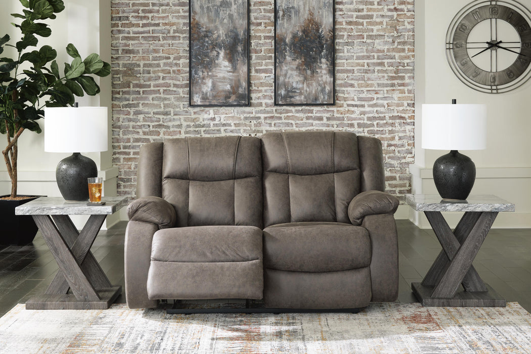 First Base Reclining Loveseat - Golden Home Furniture 