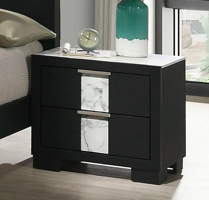 Crown Mark Furniture Rangley 2 Drawer Nightstand in Black - Golden Home Furniture (Columbus, OH) - Multi Location