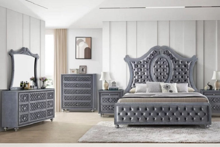 Crown Mark Furniture Voltare Nightstand in Dark Grey - Golden Home Furniture (Columbus, OH) - Multi Location