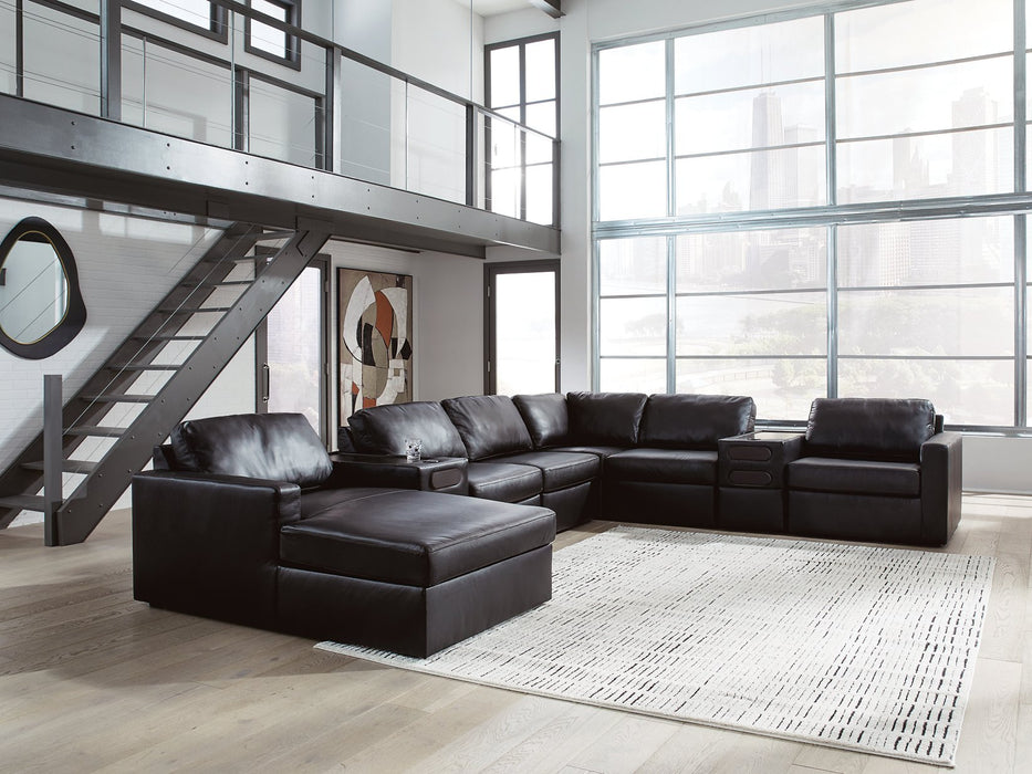 Modmax II Sectional with Chaise and Audio Consoles - Golden Home Furniture 