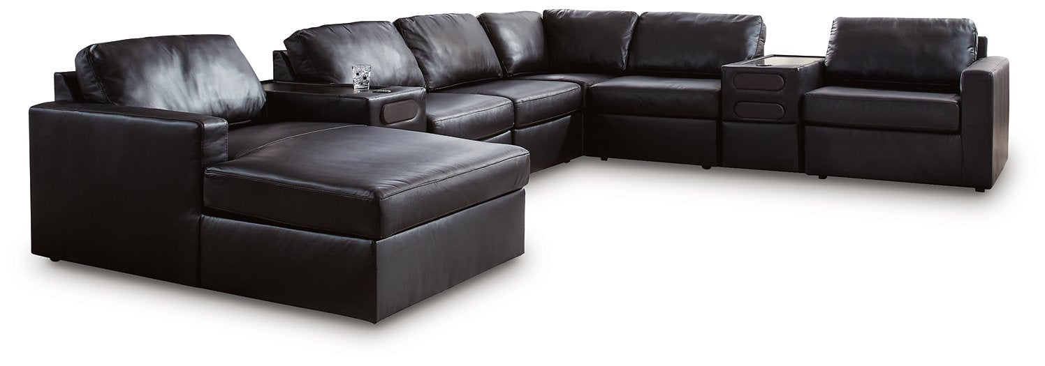 Modmax II Sectional with Chaise and Audio Consoles - Golden Home Furniture 