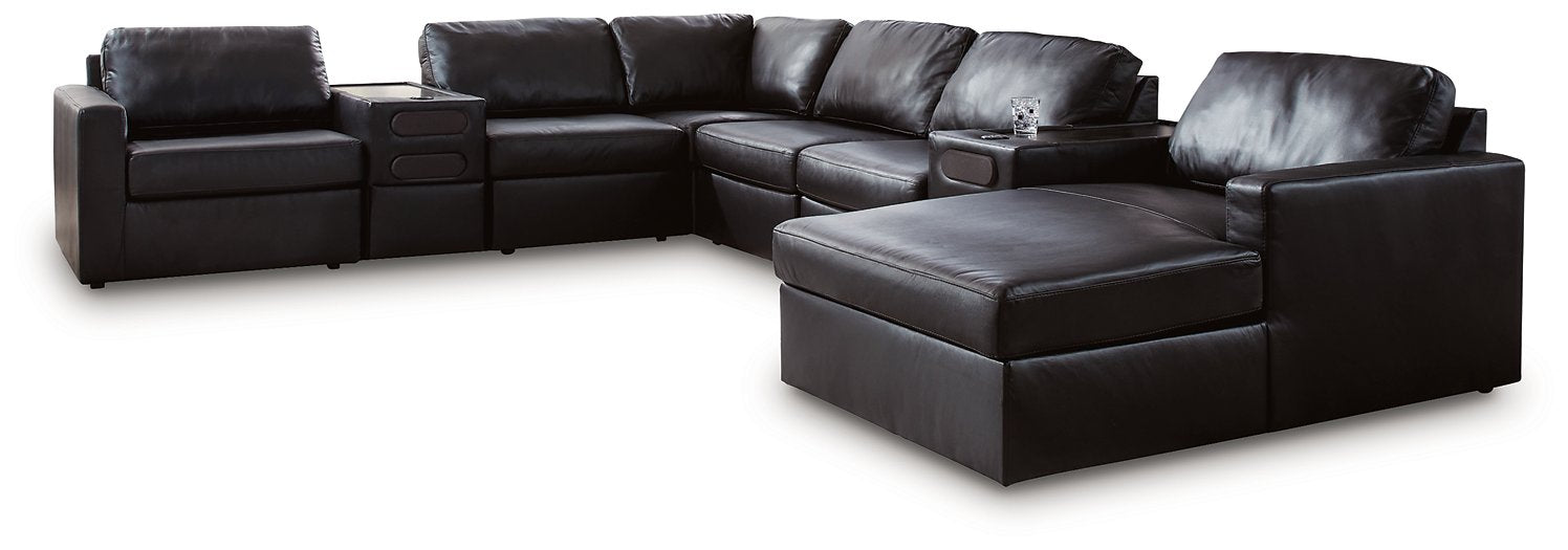 Modmax II Sectional with Chaise and Audio Consoles - Golden Home Furniture 