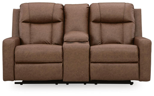 Mackmenville Reclining Loveseat with Console - Golden Home Furniture 