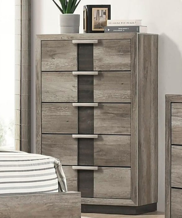 Crown Mark Furniture Rangley 5 Drawer Chest in Brown - Golden Home Furniture (Columbus, OH) - Multi Location