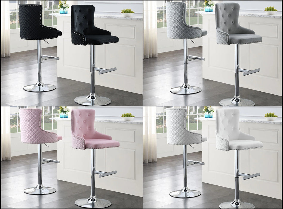 Amelia PINK VELVET BAR STOOL - ST115-PNK