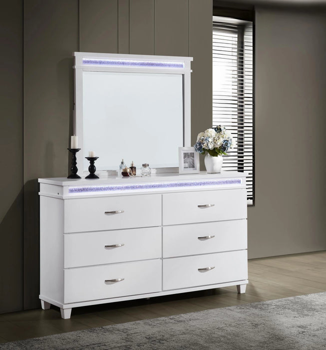 White Led Queen Bed