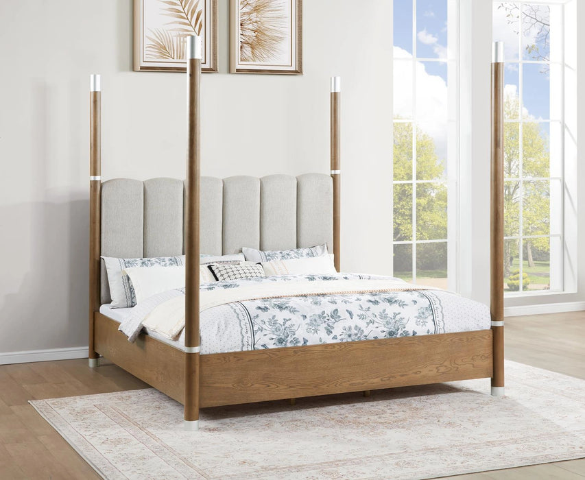 Warm Brown Canopy King Bed
